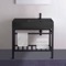 Black Modern Console Sink Vanity, 32